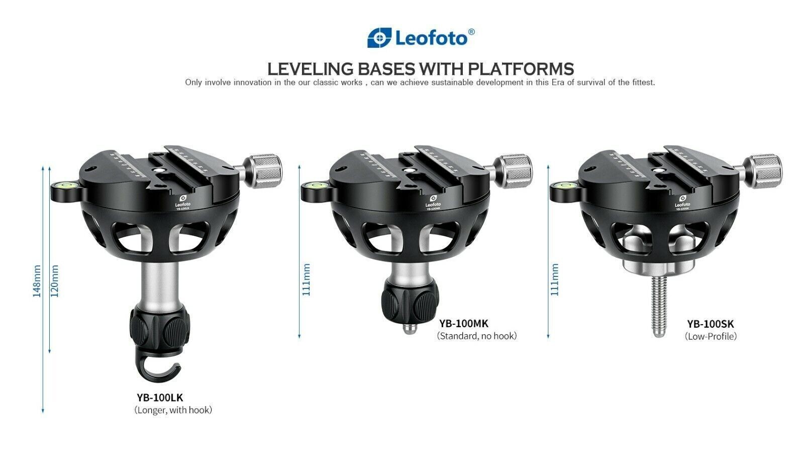 Leofoto YB-100SK Leveling Base with Handle for 100mm Bowl