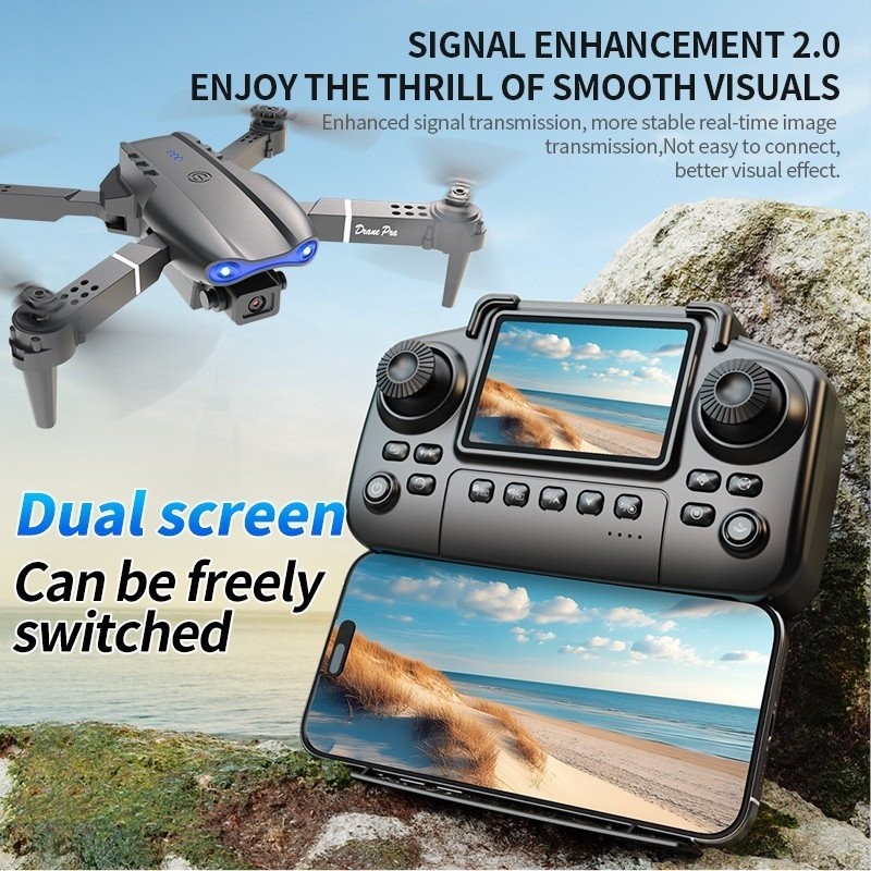 E99 PRO Drone With Remote Control Dual Camera Obstacle Avoidance Foldable Arms