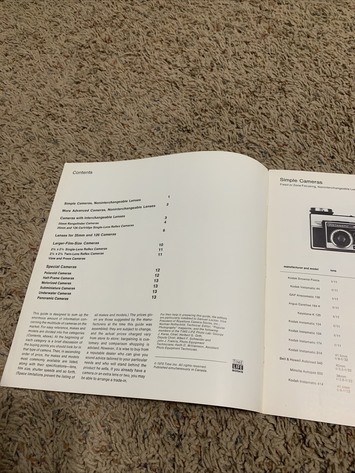 Vintage Camera Buyer’s Guide Time Life booklet 1970 Kodak Pentax Tokyo