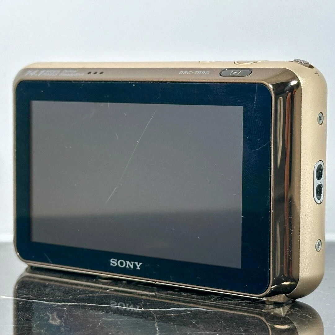 SONY Cyber Shot DSC-T99D 14.1MP CCD Vintage Digital Camera – 90% new-Gold