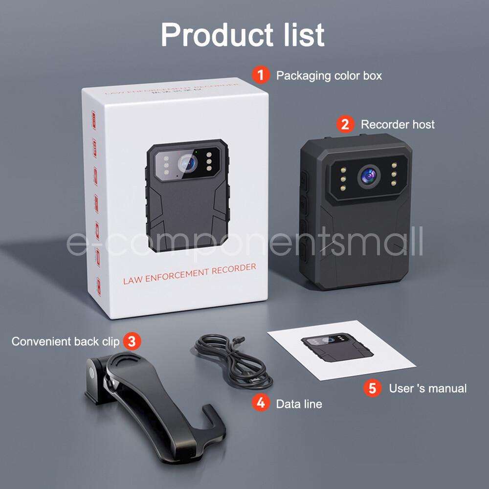 0-64G Body Camera 4K 2K 1080P Police Audio Video Recording IR Night Security Cam