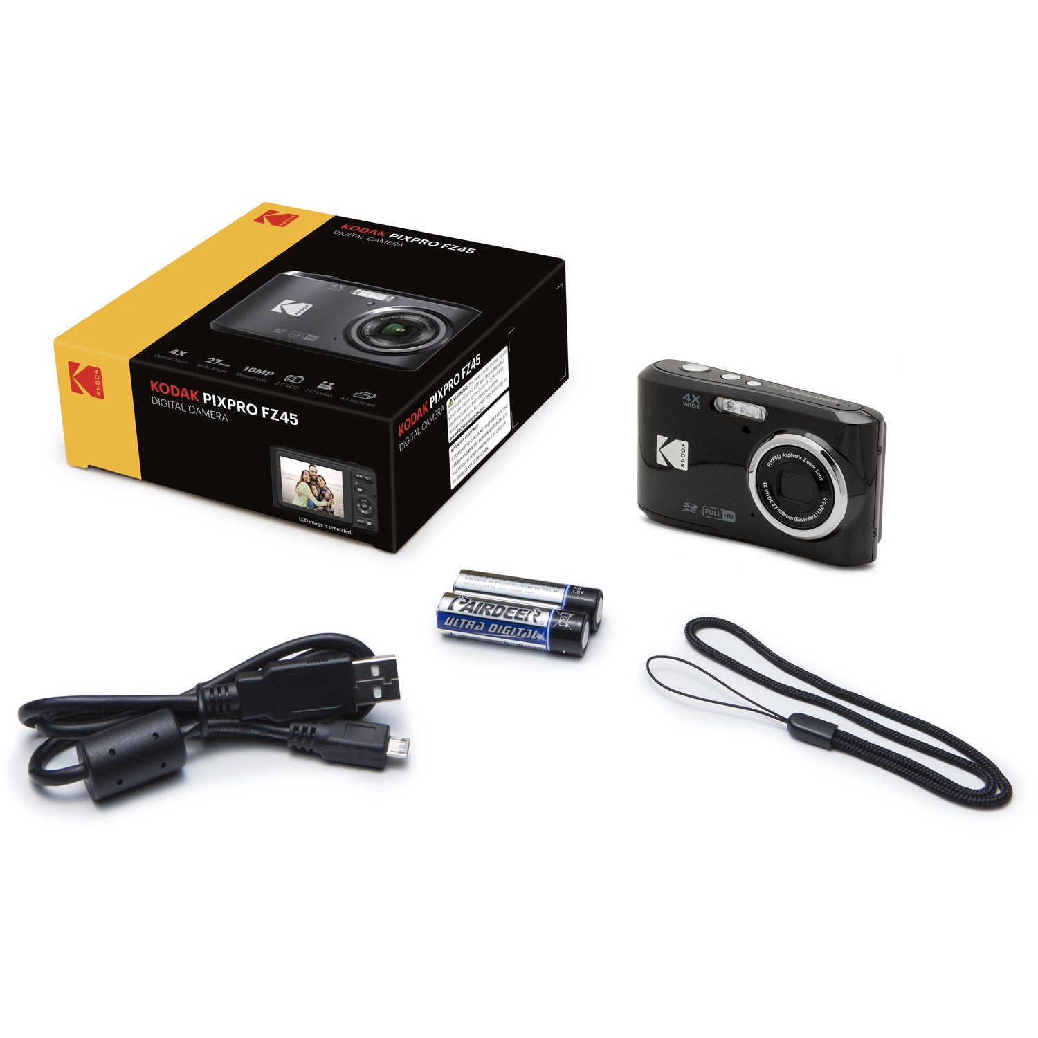 Kodak PIXPRO FZ45 16MP Digital Camera, Black – FZ45BK