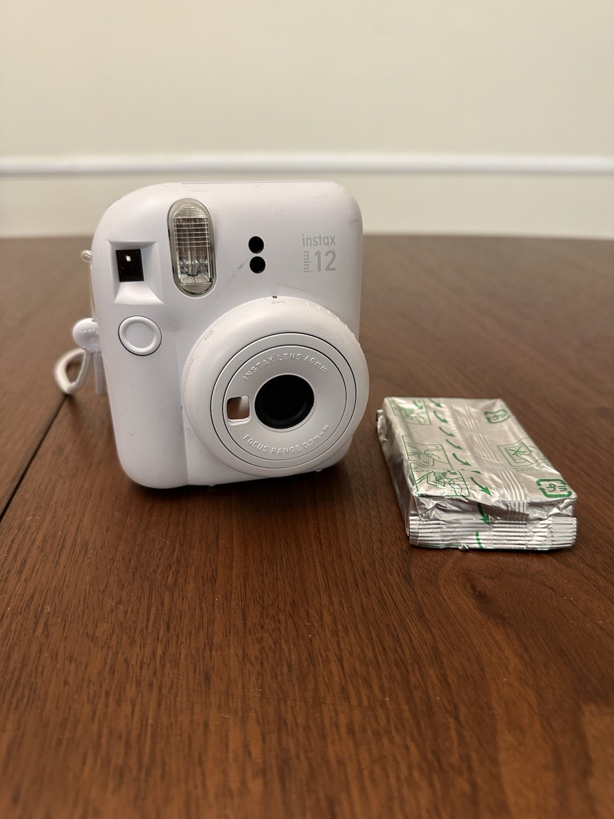Fujifilm Instax Mini 12 Instant Film Camera Clay White With brand New Film pack