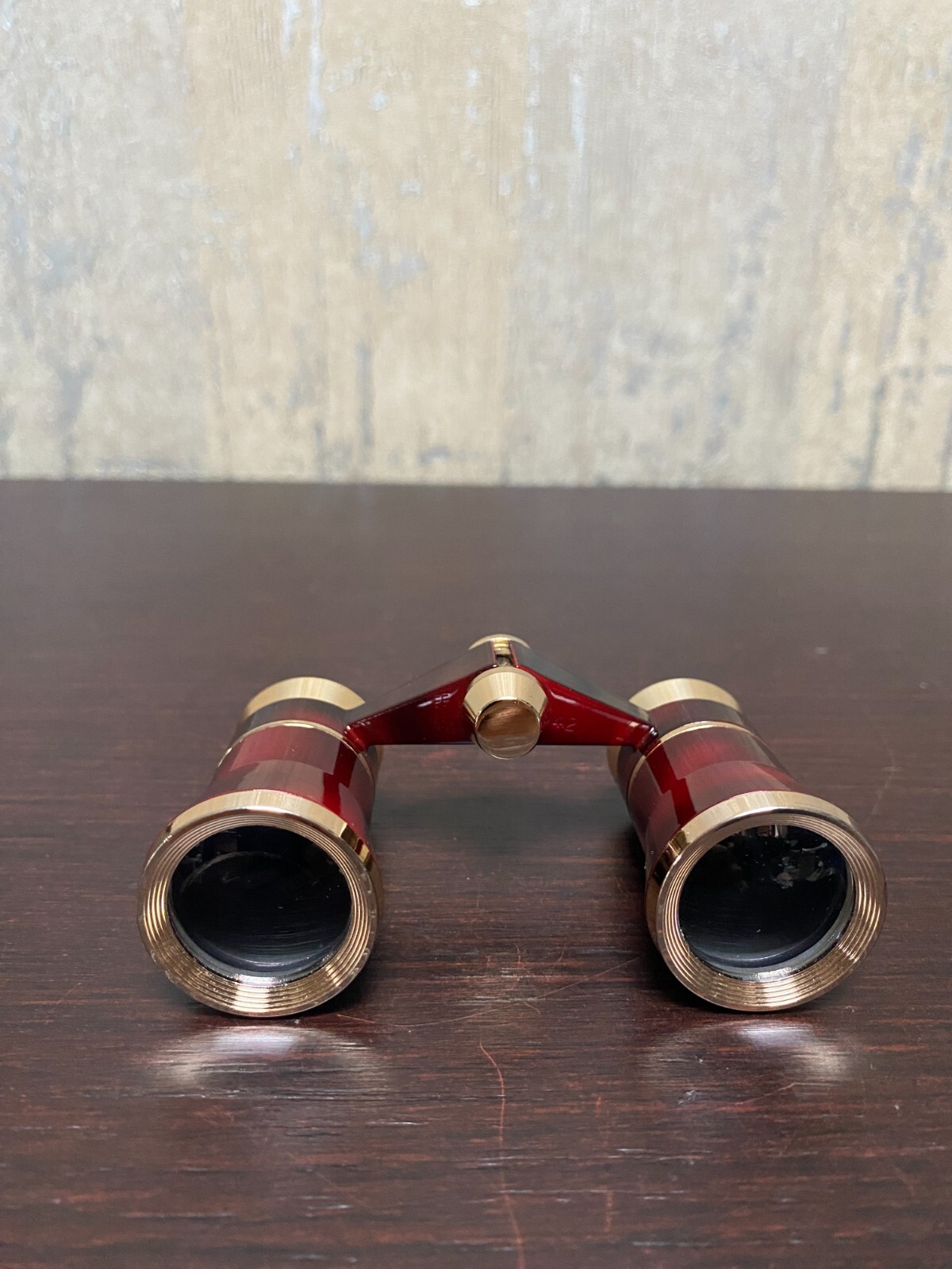 Vintage TASCO Japan 3 X 23 Opera Binoculars Burgundy & Gold #89559