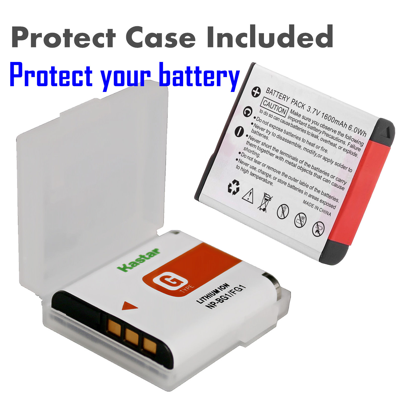 Kastar Battery LCD Charger for Sony NP-BG1 NP-FG1 Typr G BC-CSG BC-CSGD BC-CSGE