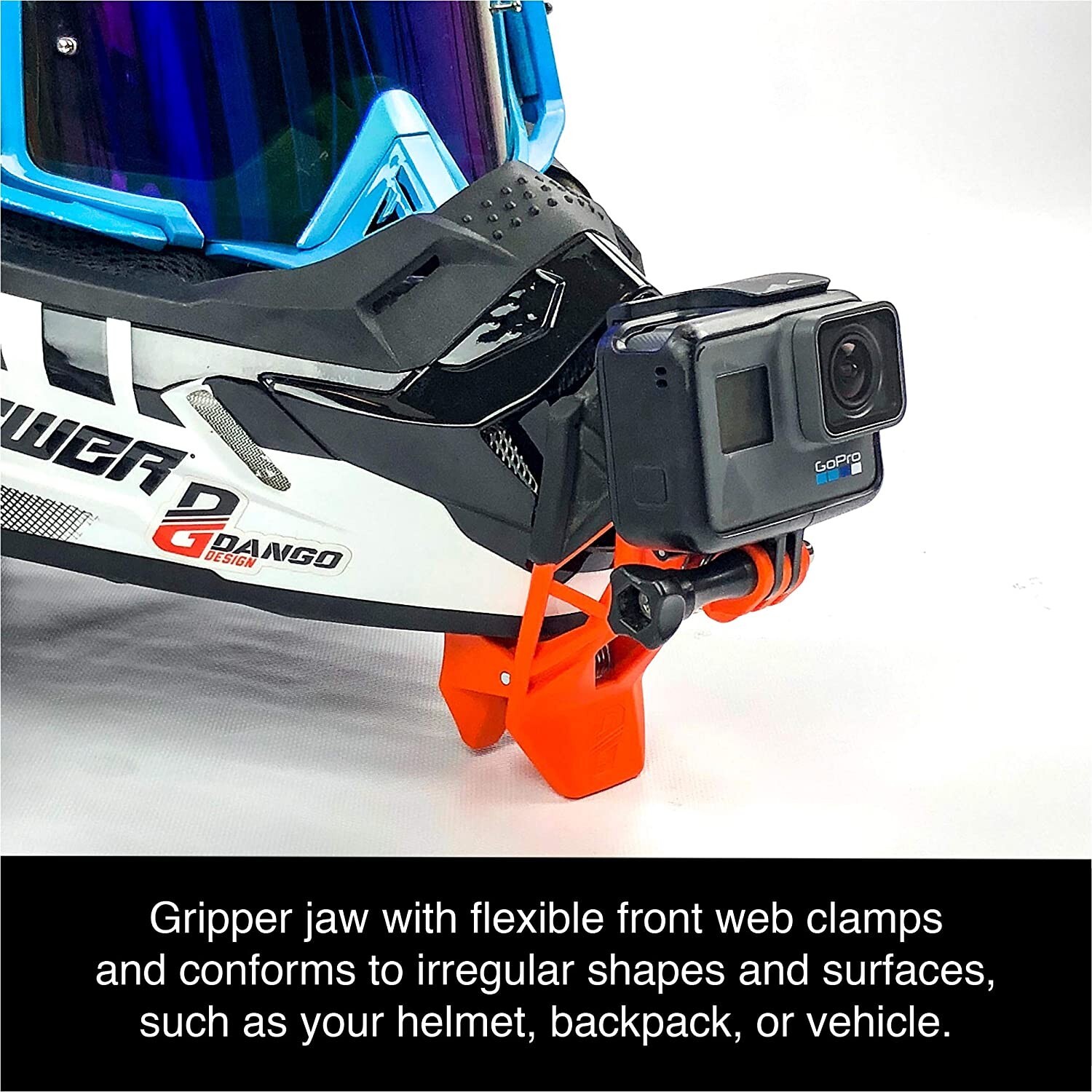 Dango Design Gopro Universal Helmet Gripper Clip Mount Holder Go Pro Black/Grey