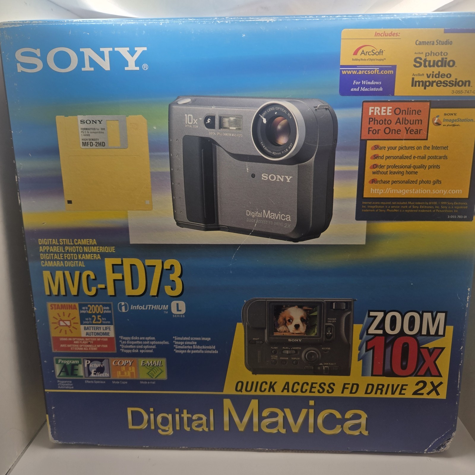Sony Digital Mavica MVC-FD73 Camera In Box. No CD Or Floppy