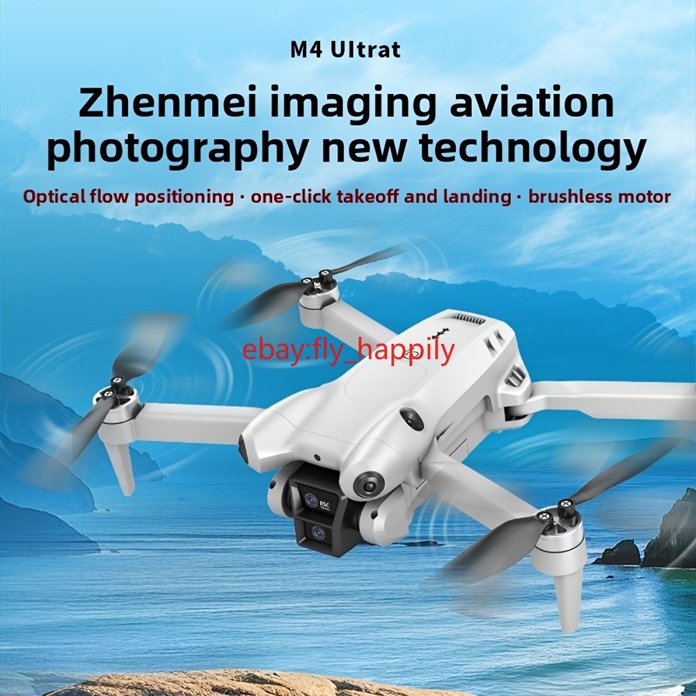 8K HD Drone Dual Camera Brushless Motor – 4.3″ Remote 2 Batteries Foldable Quadc