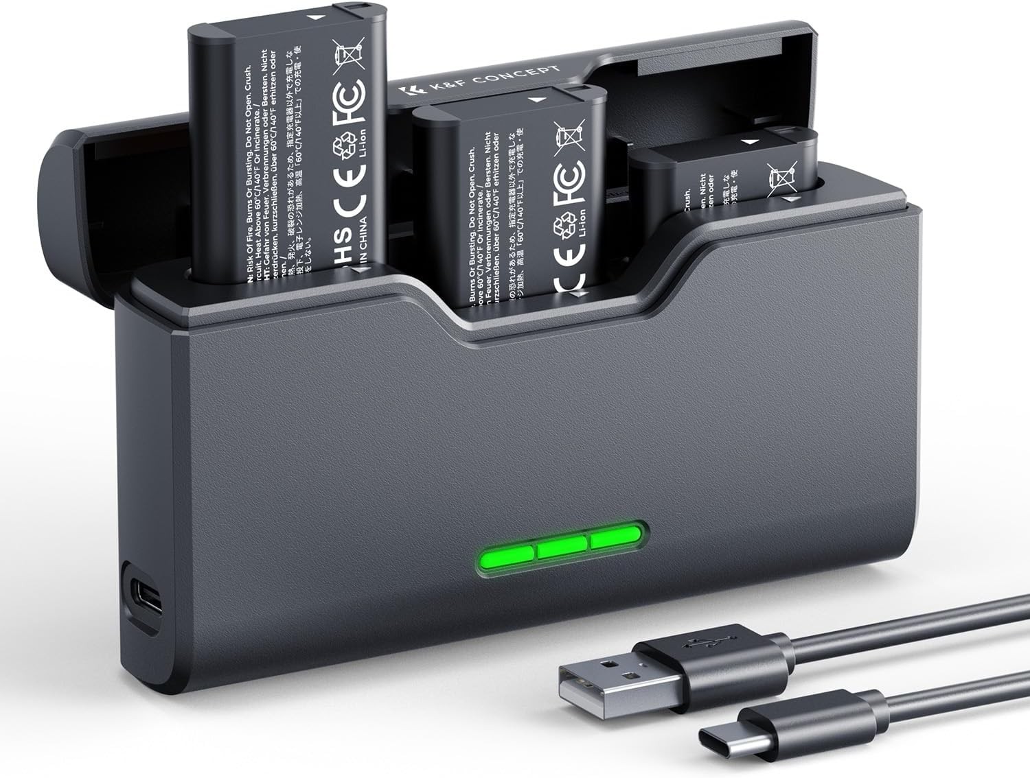 K&F CONCEPT NP-BX1 Battery&Charger Set for Sony ZV-1 ZV-1 II Cyber-Shot DSC-HX80