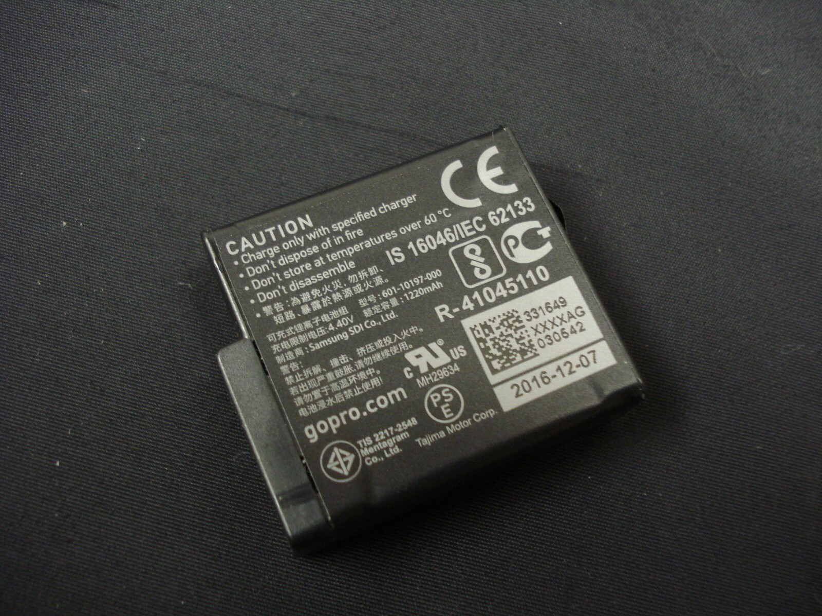 Original GoPro Rechargeable Battery AABAT-001 for HERO5 & HERO6 & HERO7 1220 mAh