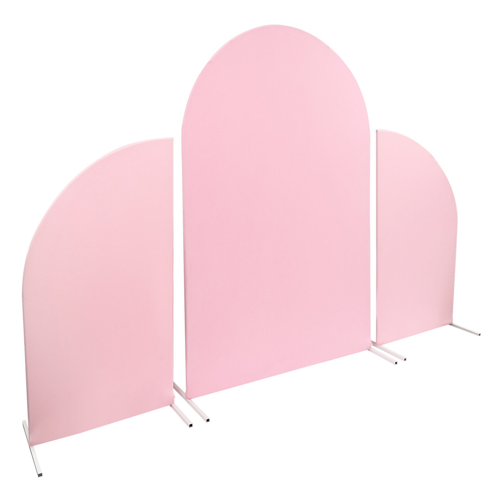 Pink Wedding Arch Cover & White Wedding Arch Backdrop Stand Set Party Ceremony