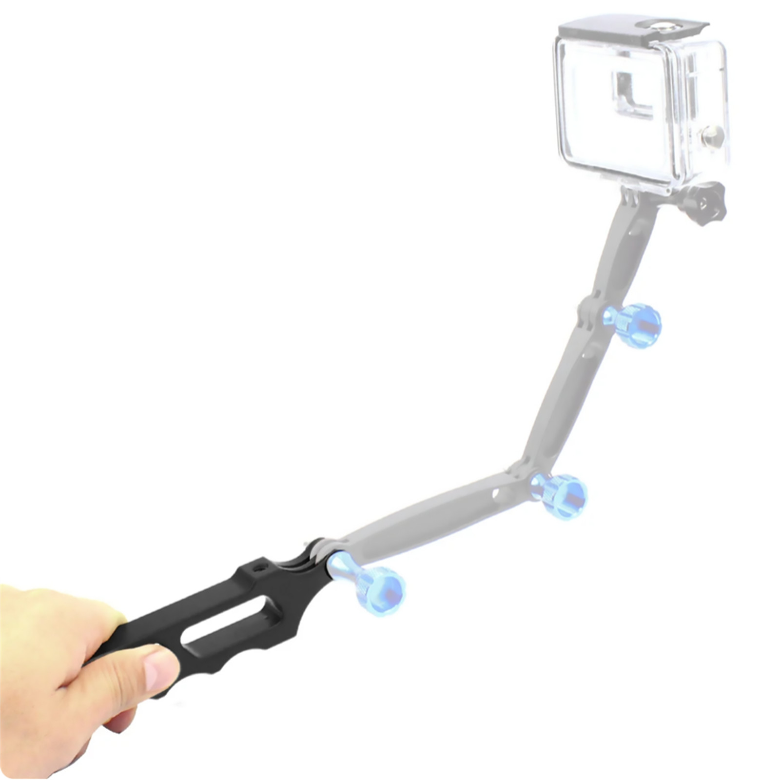 New 1 PC Black Aluminum Handle Selfies Stick Hand Grip Mount For GoPro Camera