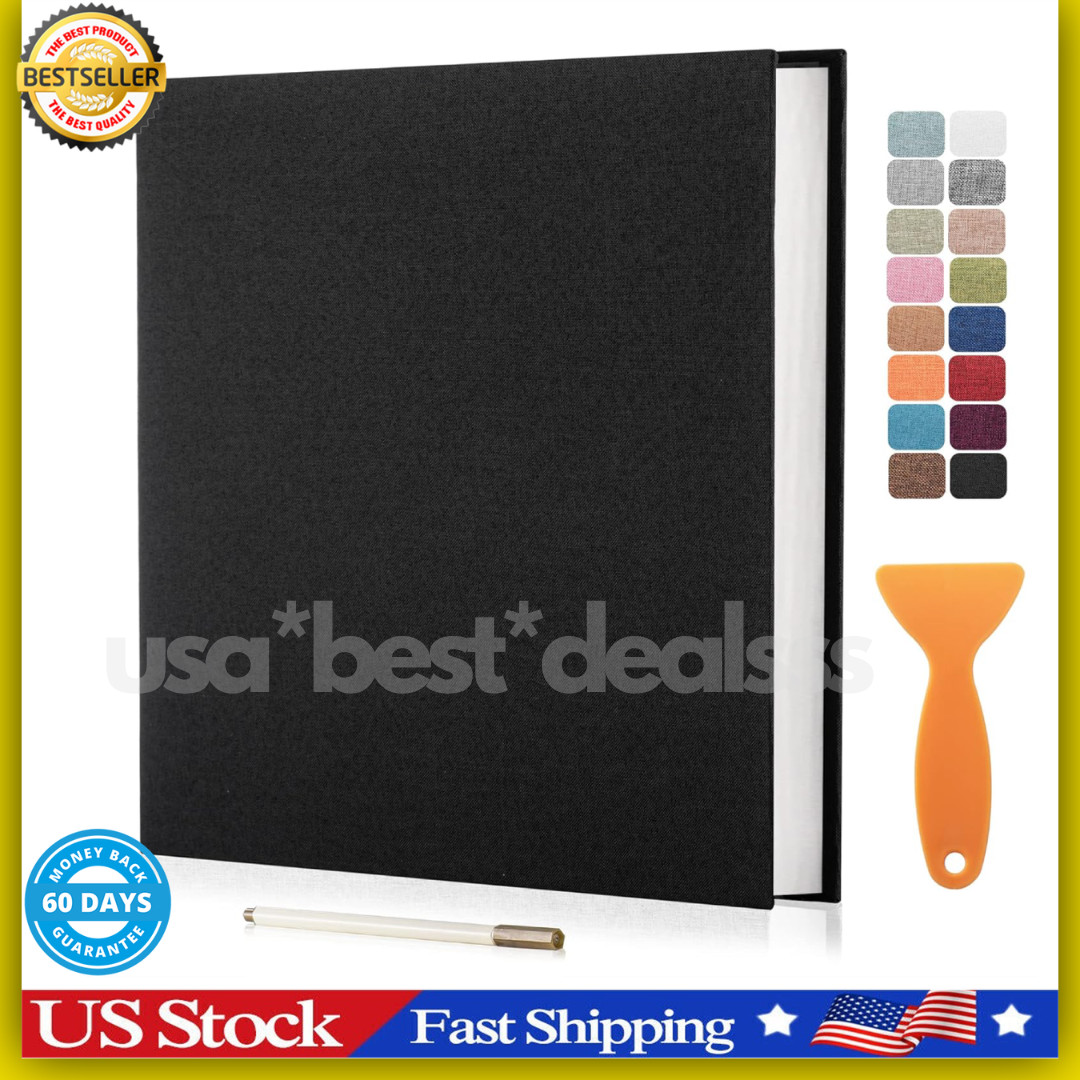 Large Photo Album Self Adhesive Scrapbook Album for 11″x10.6″ 40Pages Black