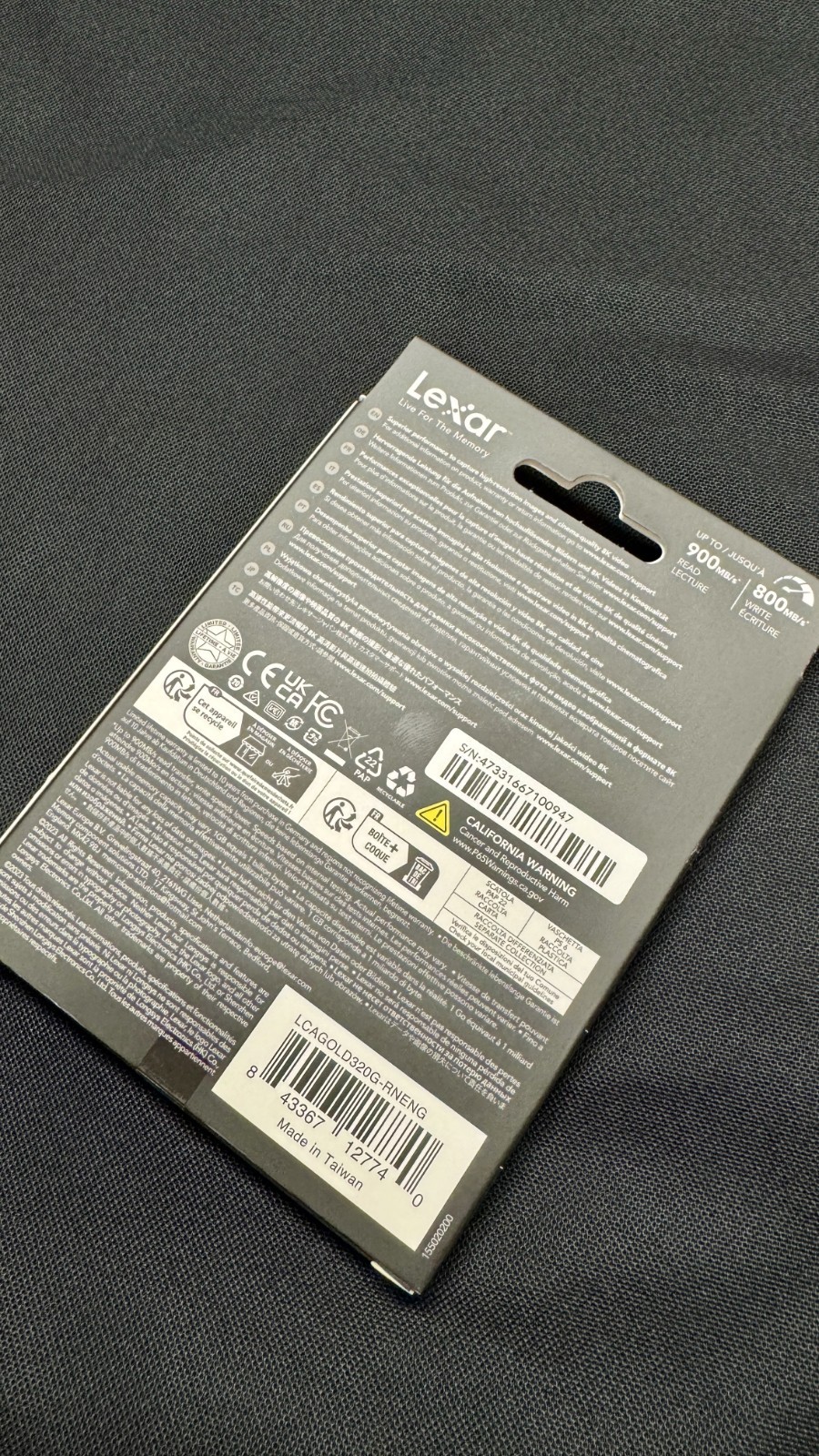 Lexar 320GB Professional CFexpress Type A GOLD S Memory Card LCAGOLD320G-RNENG