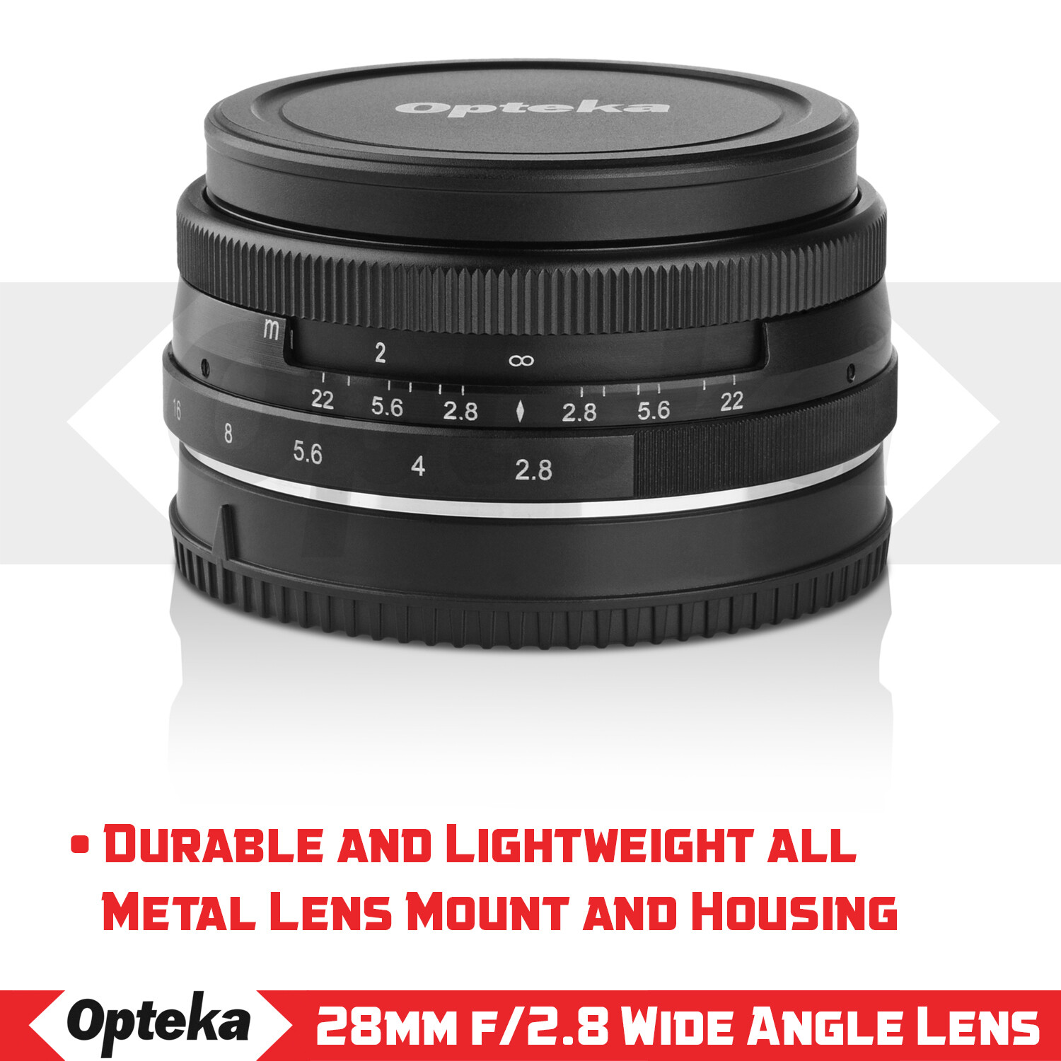 Opteka 28mm f2.8 Lens for Fuji X-Pro2 X-T2 X-T1 X-T20 X-T10 X-E2S X-E3 X-E2 X-A3