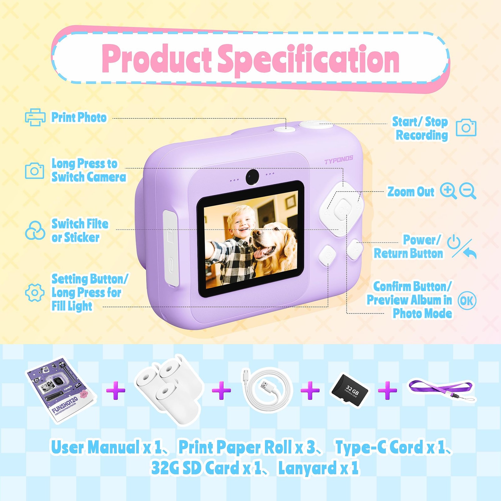 Instant Print for , Christmas Birthday Gifts for Girls Boys Age 3-12, Cameras…
