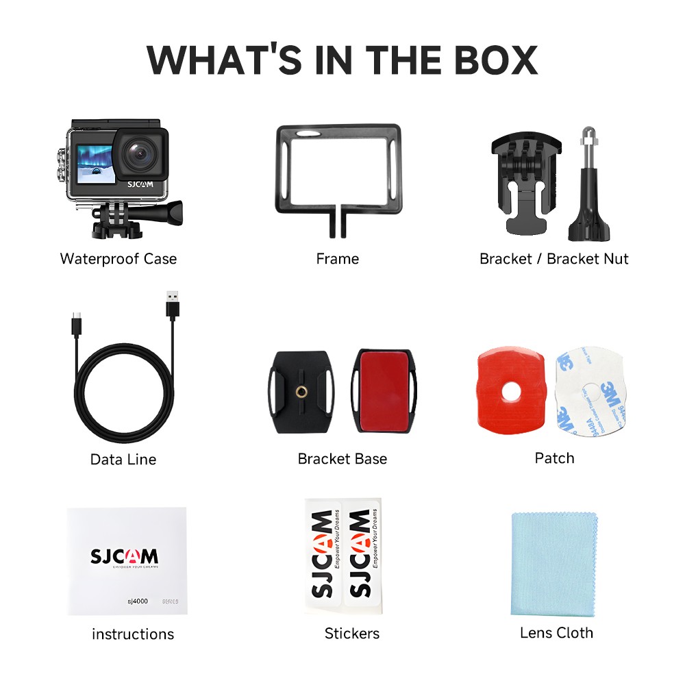 SJCAM 4K Action Camera 170° Wide-Angle Dual Screen Camera with 32G Memory Card