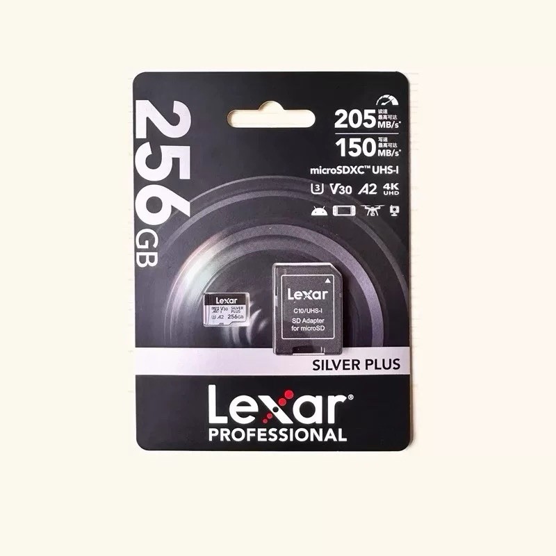 Lexar Micro SDXC Silver Plus Memory card 64GB 128GB 256GB 512GB for DJI Gopro 4K