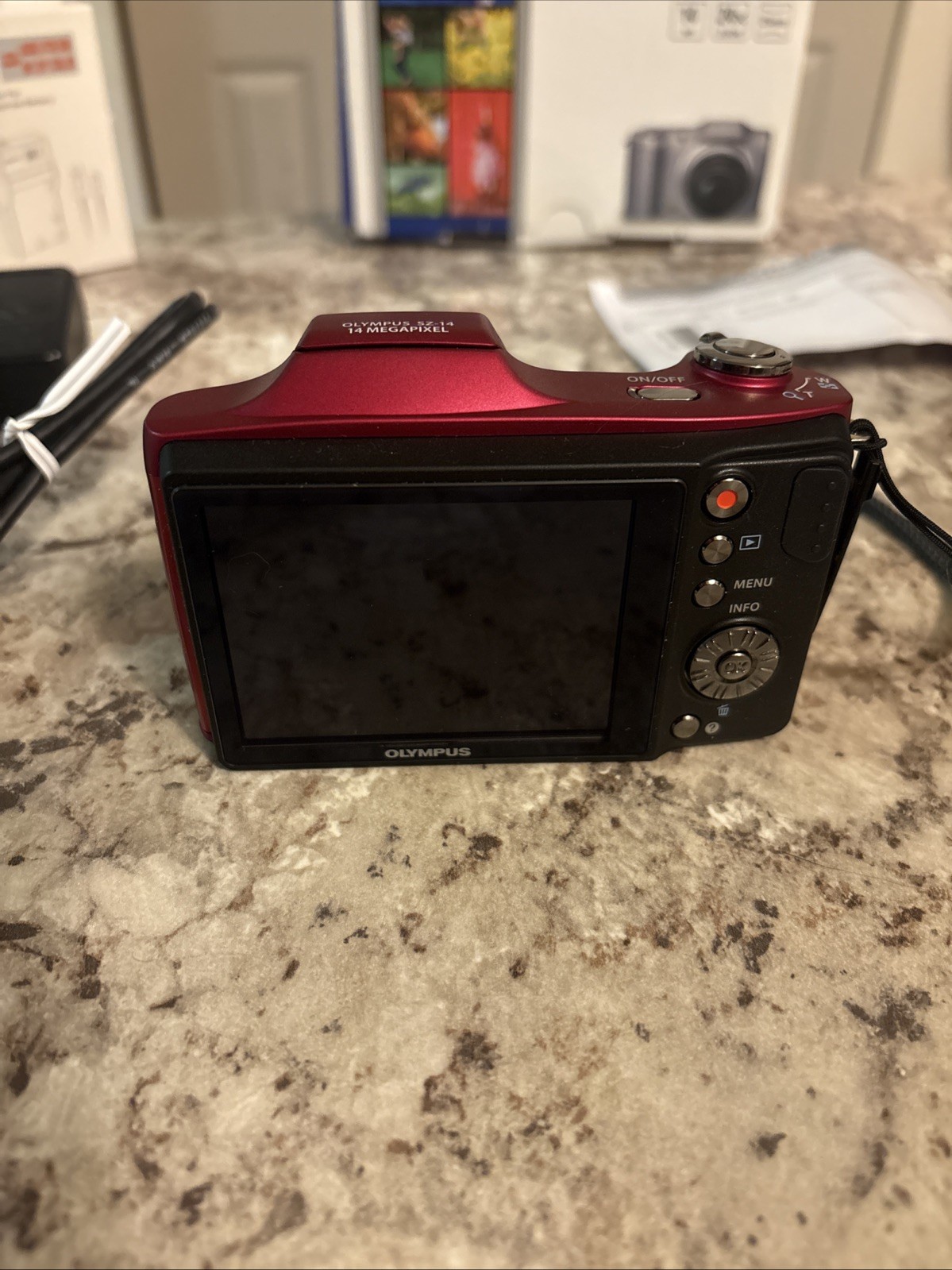 Olympus SZ-14 Compact Camera Red 14MP 24x Zoom 3.0″ LCD HDMI Face Detection EUC