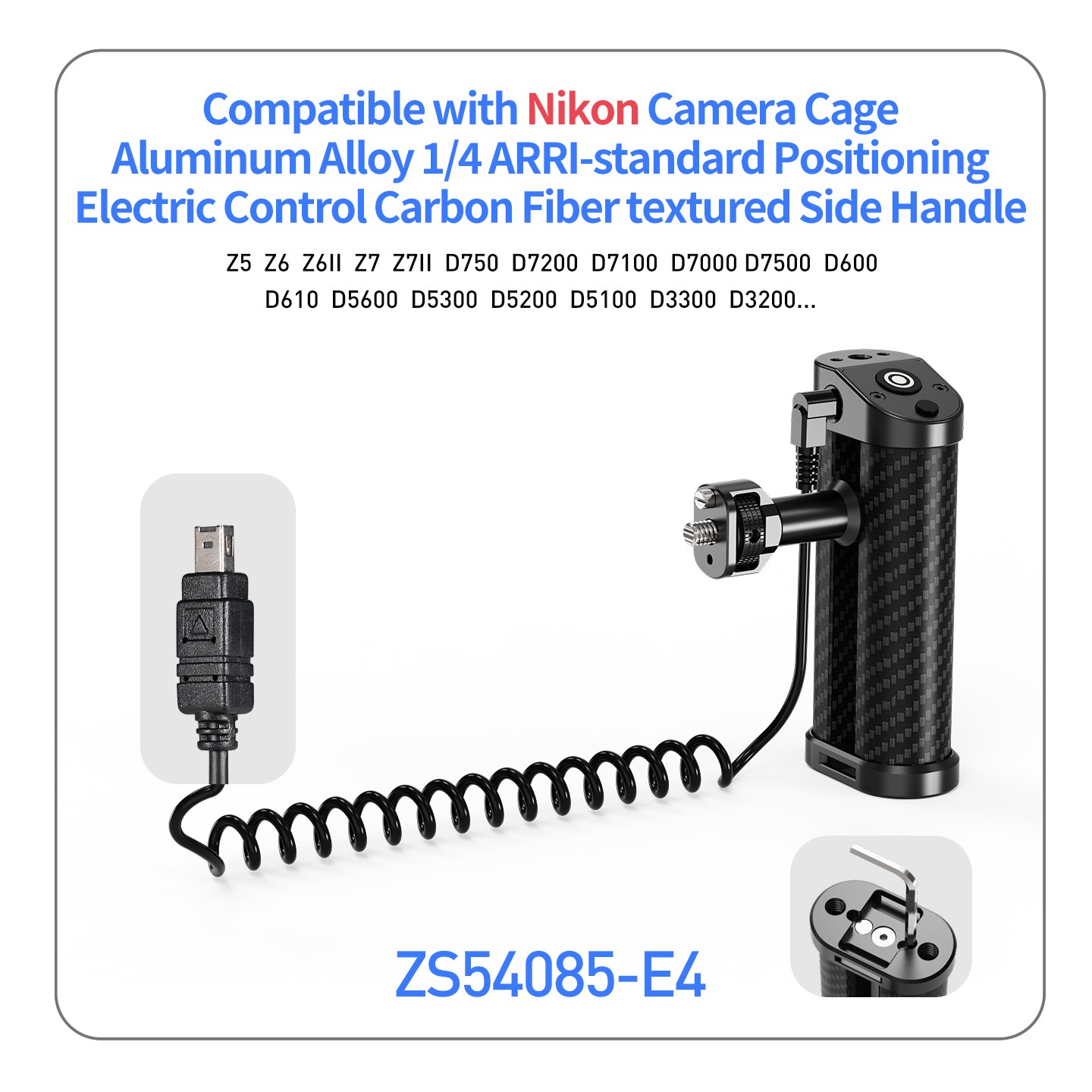 Quick Release Shutter Control Handle for Sony Canon Nikon Camera Cage Handgrip