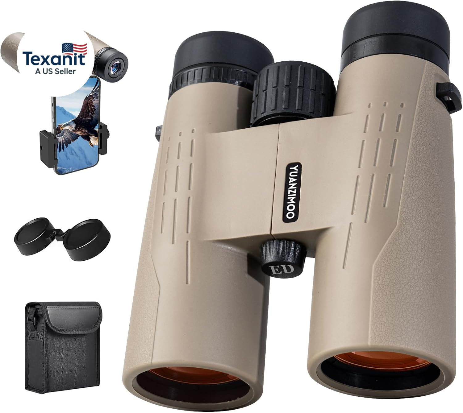 12X42 HD Binoculars for Adults High Powered Binoculars with Upgraded Phone Adapt