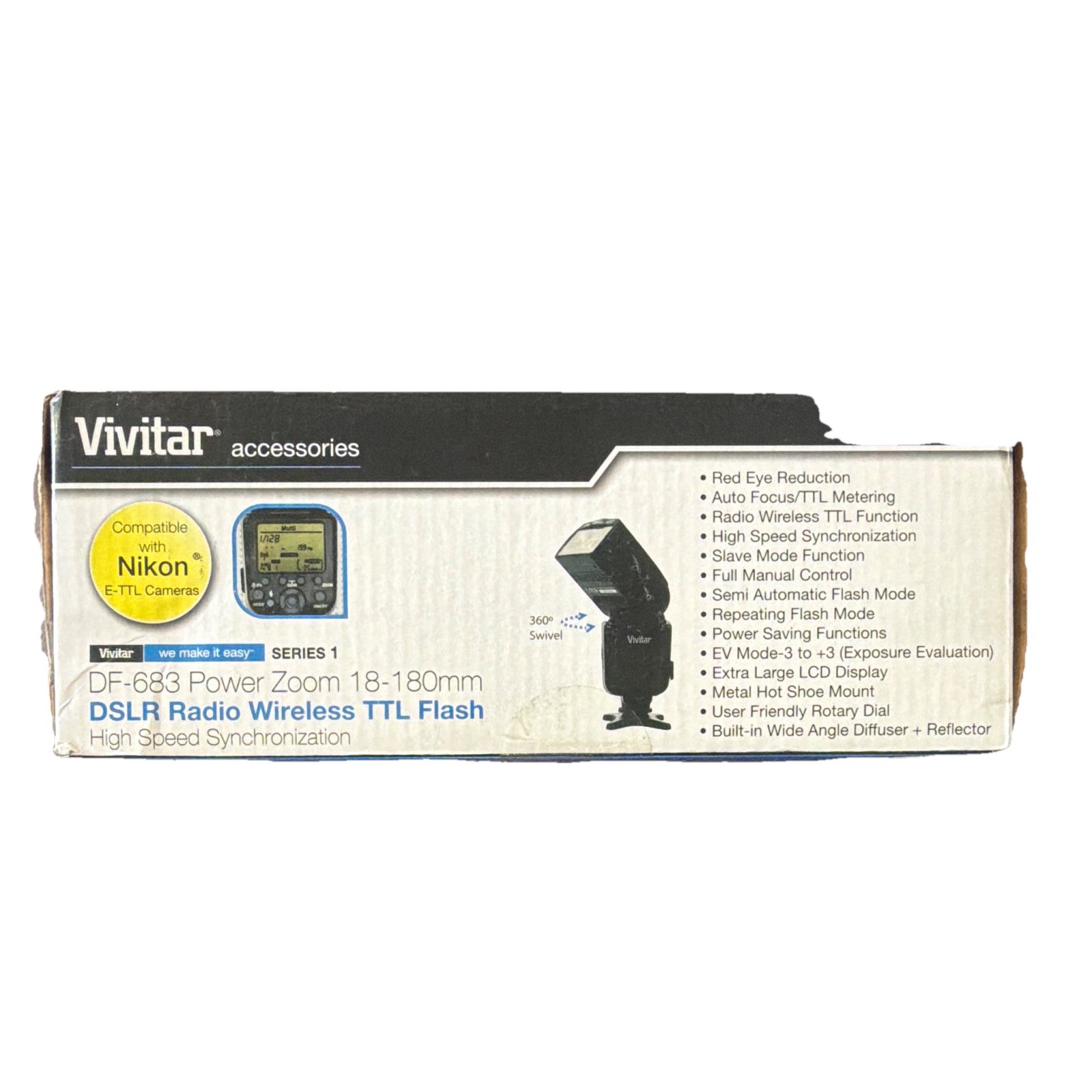 Vivitar DF-683 TTL Radio Wireless HSS Zoom Shoe Mount Flash for Nikon DSLR