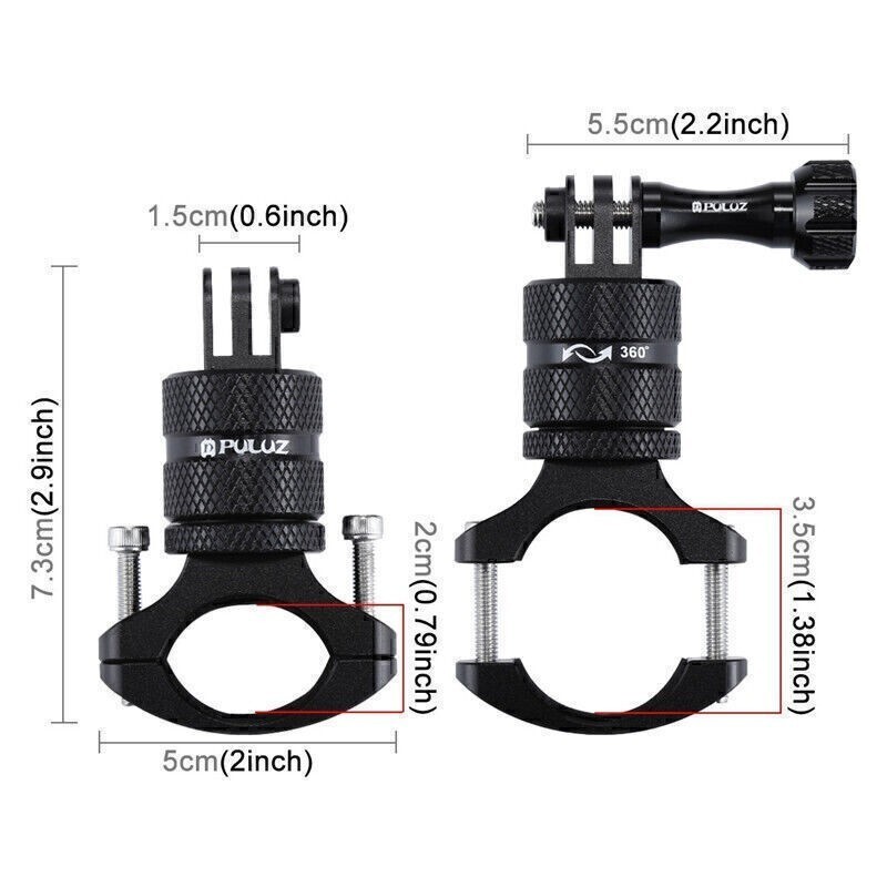 Bike Aluminum Handlebar Adapter Mount With Screw For GoPro HERO 9/8/7 Black/Max
