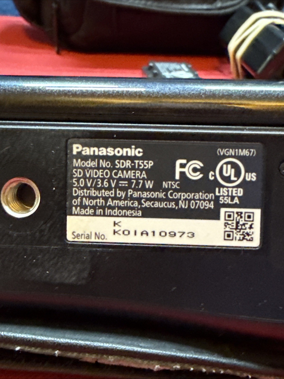 Panasonic Camcorder SDR-T55 8GB Built-in Memory 78x Zoom TESTED