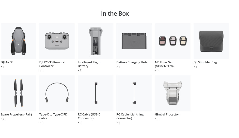 DJI Air 3S Fly More Combo (DJI RC-N3)/ 3 Batteries No Tariffs In US