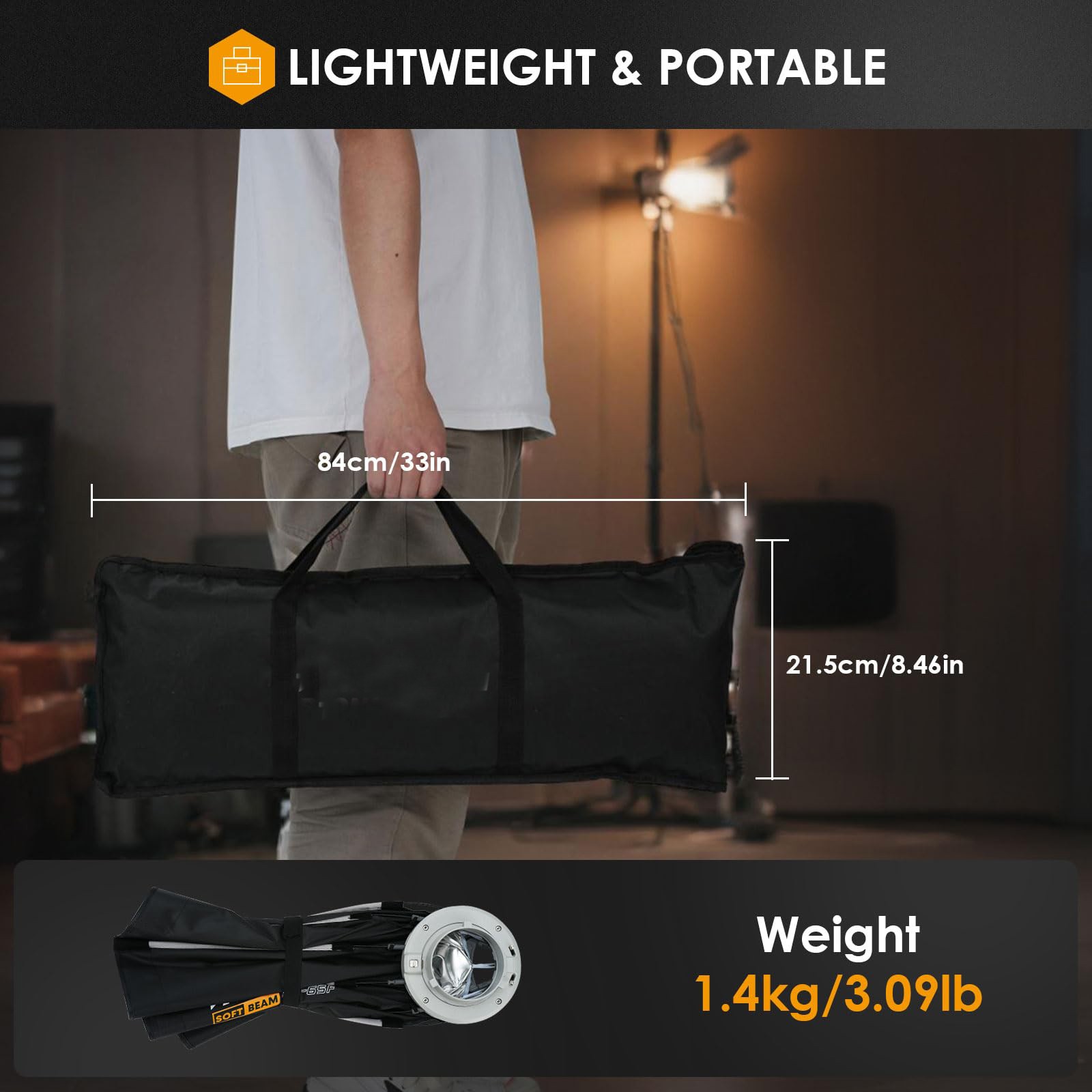 US Triopo 120cm Octagon Softbox Quick Set up with Honeycomb Gird for Monolight
