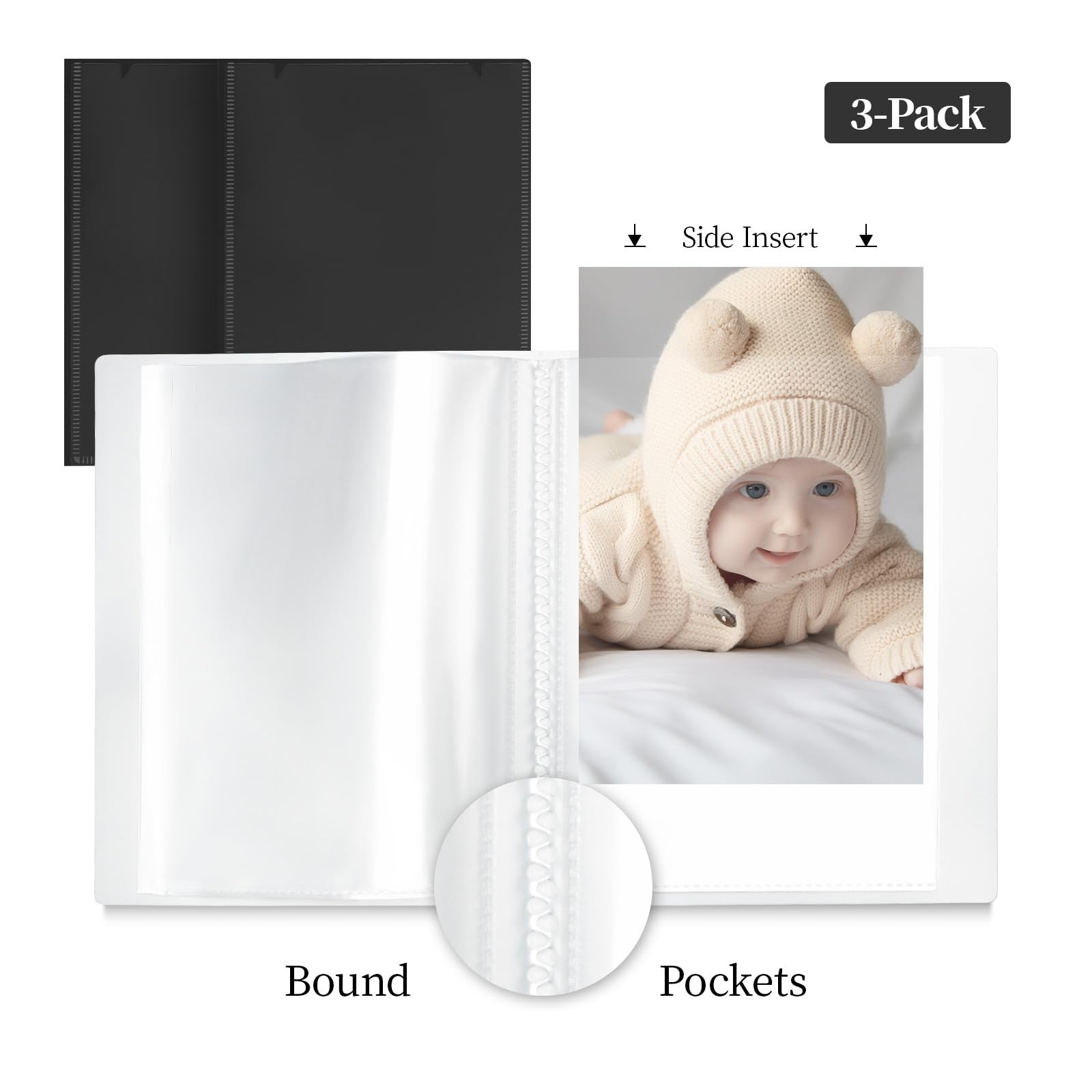 4×6 Photo Album 3 Pack Holds 52 Photos Each AcidFree Baby Wedding Travel Keepsa