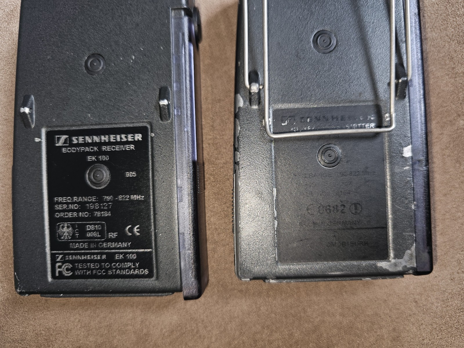 Sennheiser EW100 Transmitter and Receiver (EK100 & SK100) W/ Microphone D- Band