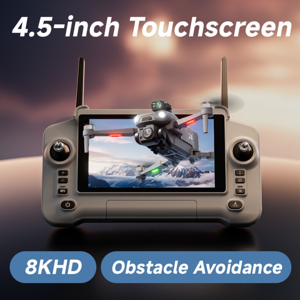 8K GPS FPV Drone,Touch Screen Remote,5G Video,Dual Batteries,Auto Return Home