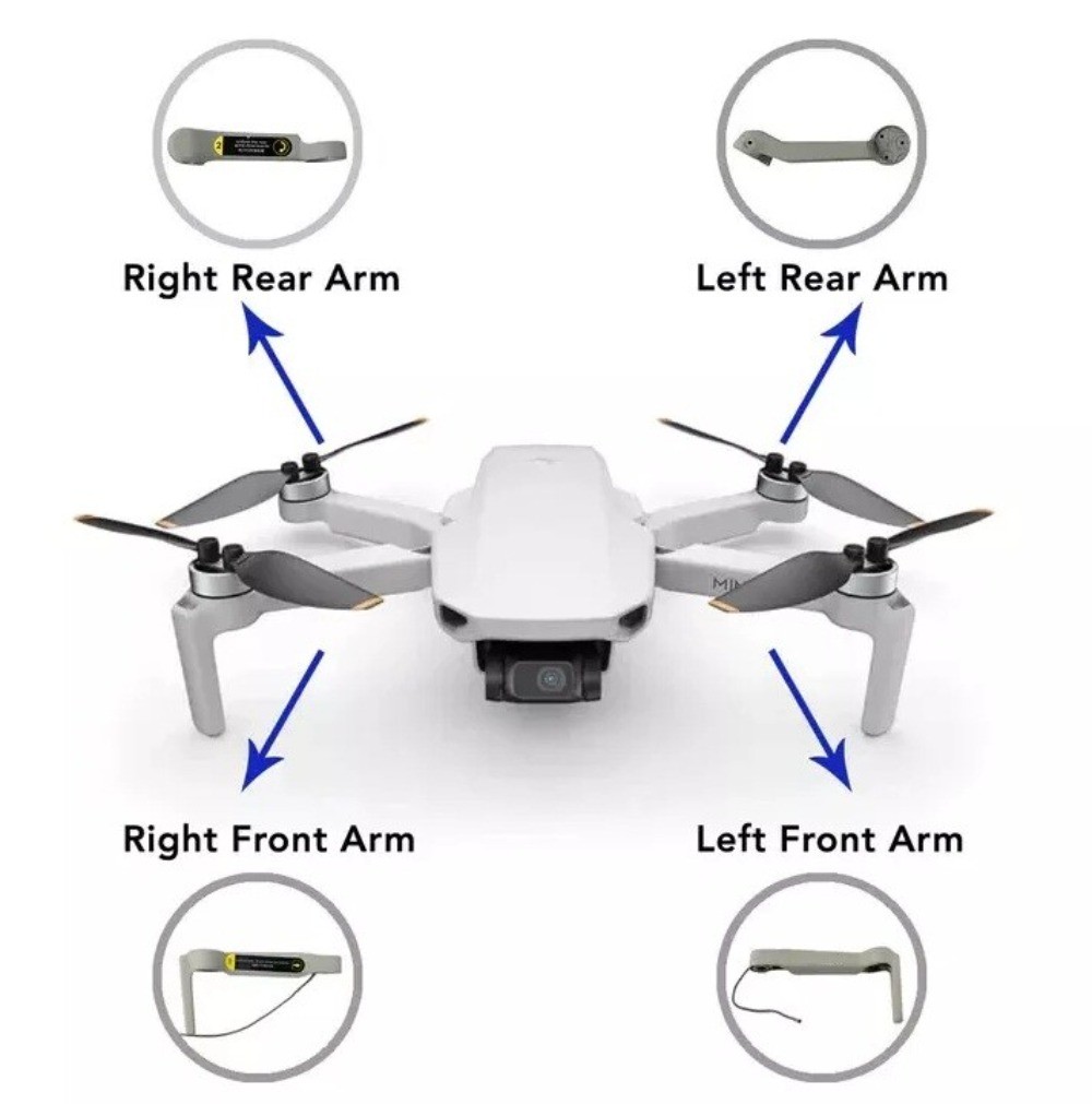 Genuine OEM DJI Mini 4K Replace Front/Rear/Left/Right Motor Arm Parts