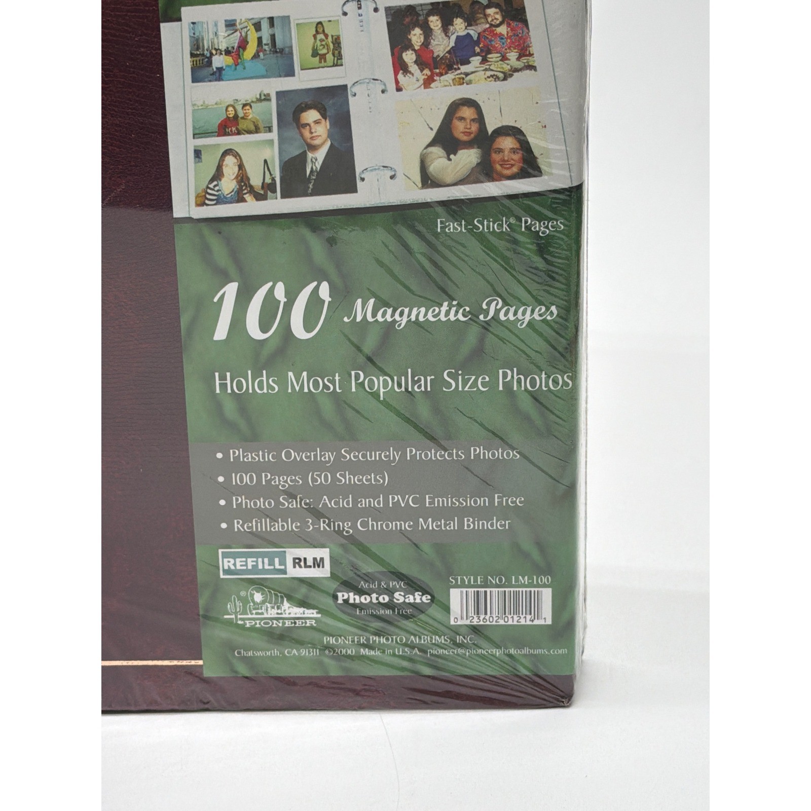 Pioneer Photo Album LM-100 Burgundy Gold Trim 100 Magnetic Pages 3-Ring Binder