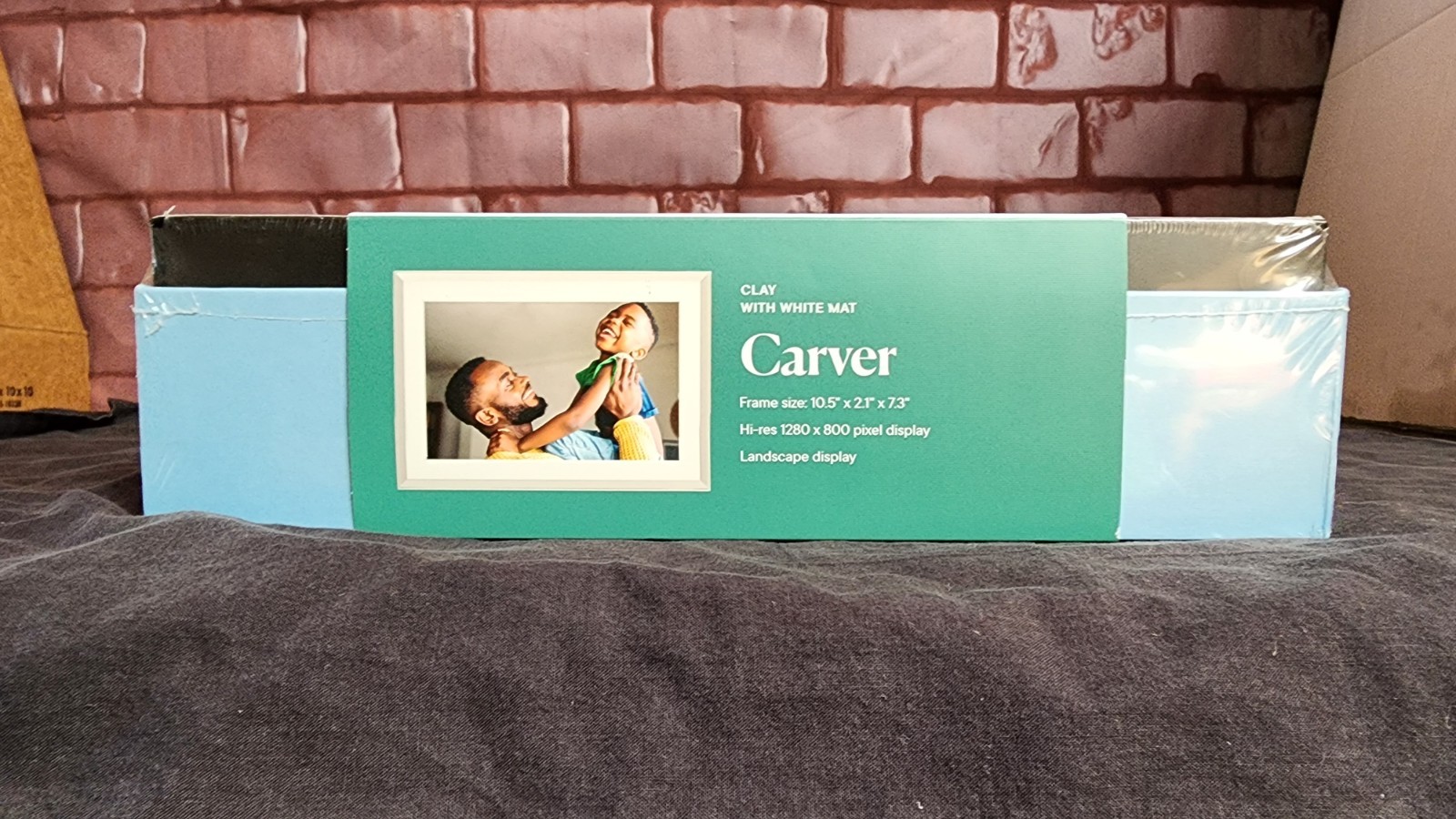 Aura Carver 10.1″ HD WiFi Digital Photo Frame-Clay W/White Mat-Unlimited Storage