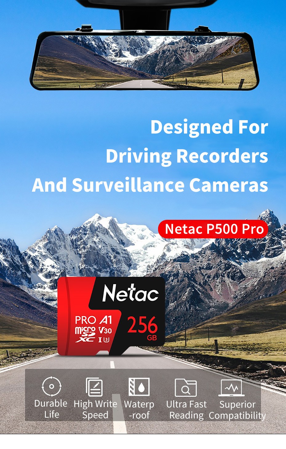 Netac Micro SD Card 32GB 64GB 128GB 256GB Memory Card Waterproof High Speed AU