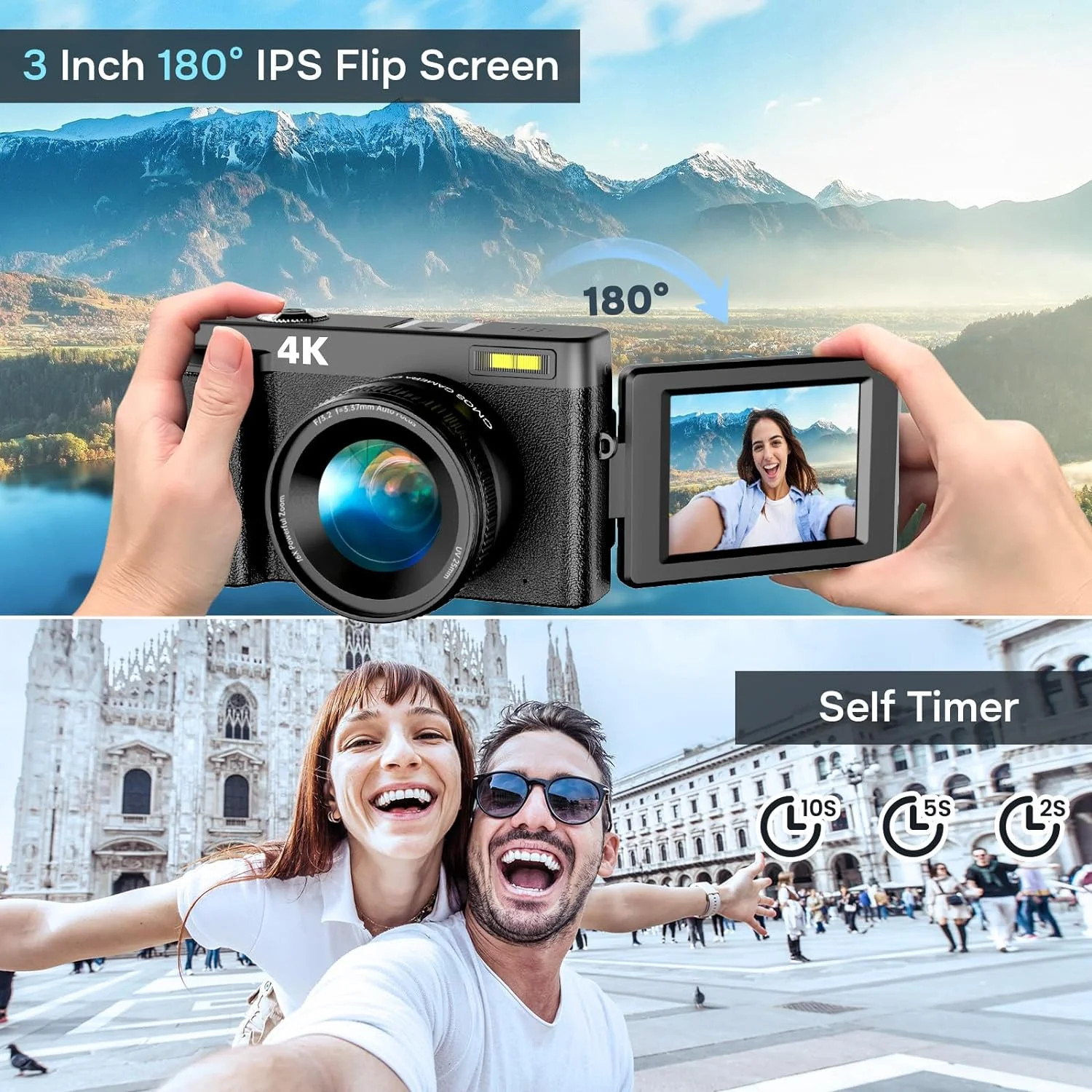 Wednkoly DCX-268862962 4K 48MP Autofocus 16X Digital Zoom Video Cameras W/32GB