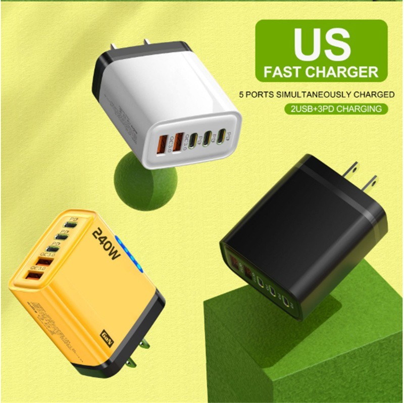 240W Super Fast Charging USB Type C Wall Charger For Samsung iPhone Google Phone