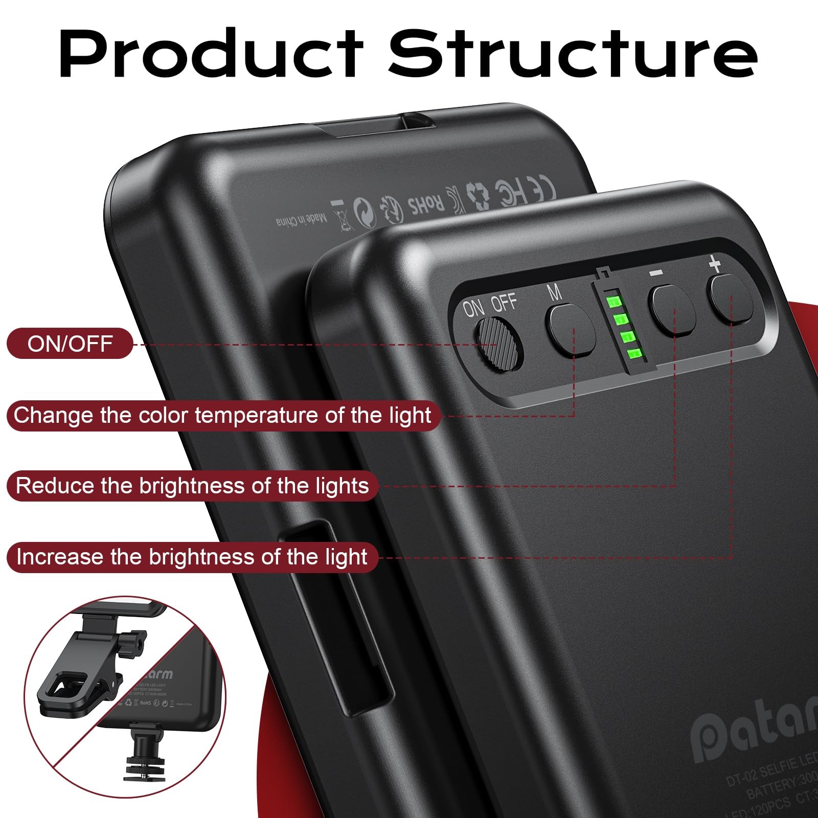 Rechargeable Soft Selfie Light For Phone Camera Laptop 3000mah Portable Led Ligh