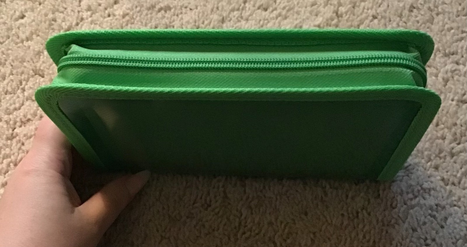Green 2 Ring Binder Zipper Photo Album Plastic Holds 5″ W x 7″ H 60 Sheets HTF