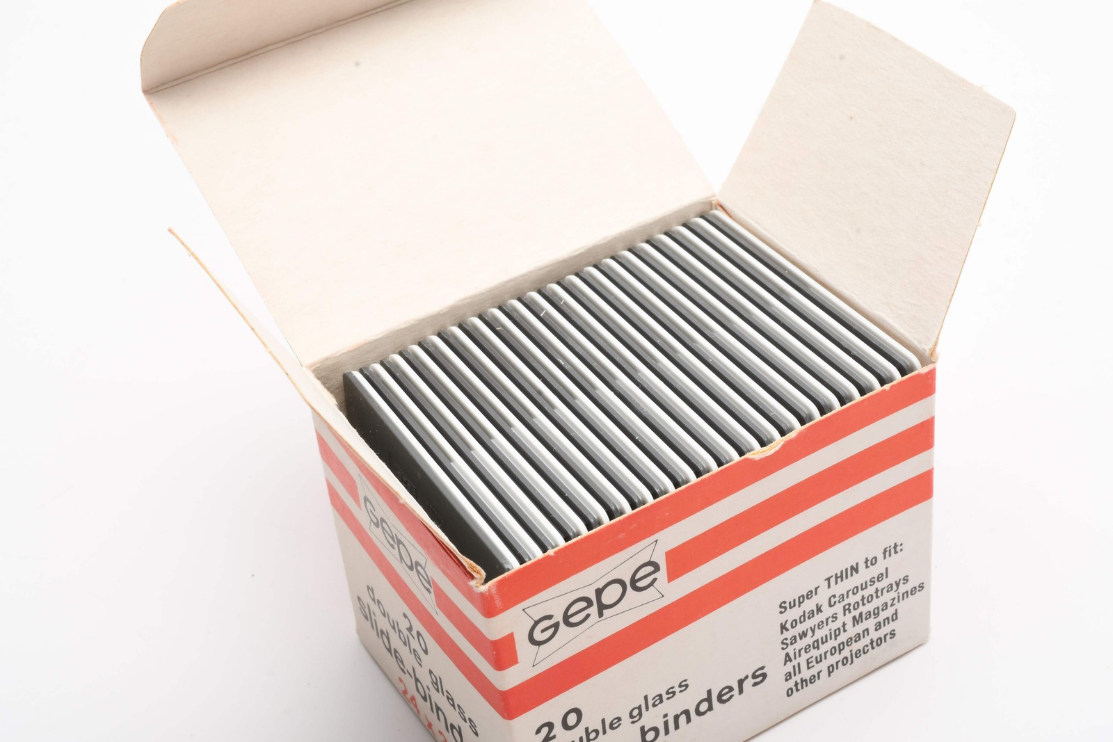 20X Gepe Double glass 24×36 35mm slide mounts 6001, New