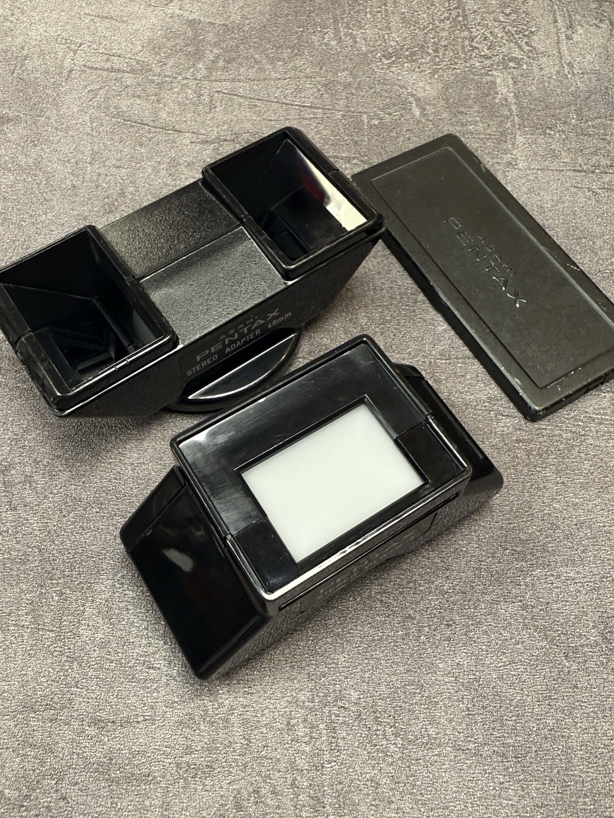 ASAHI PENTAX STEREO ADAPTER 49mm with Original Cover & VIEWER II Japan