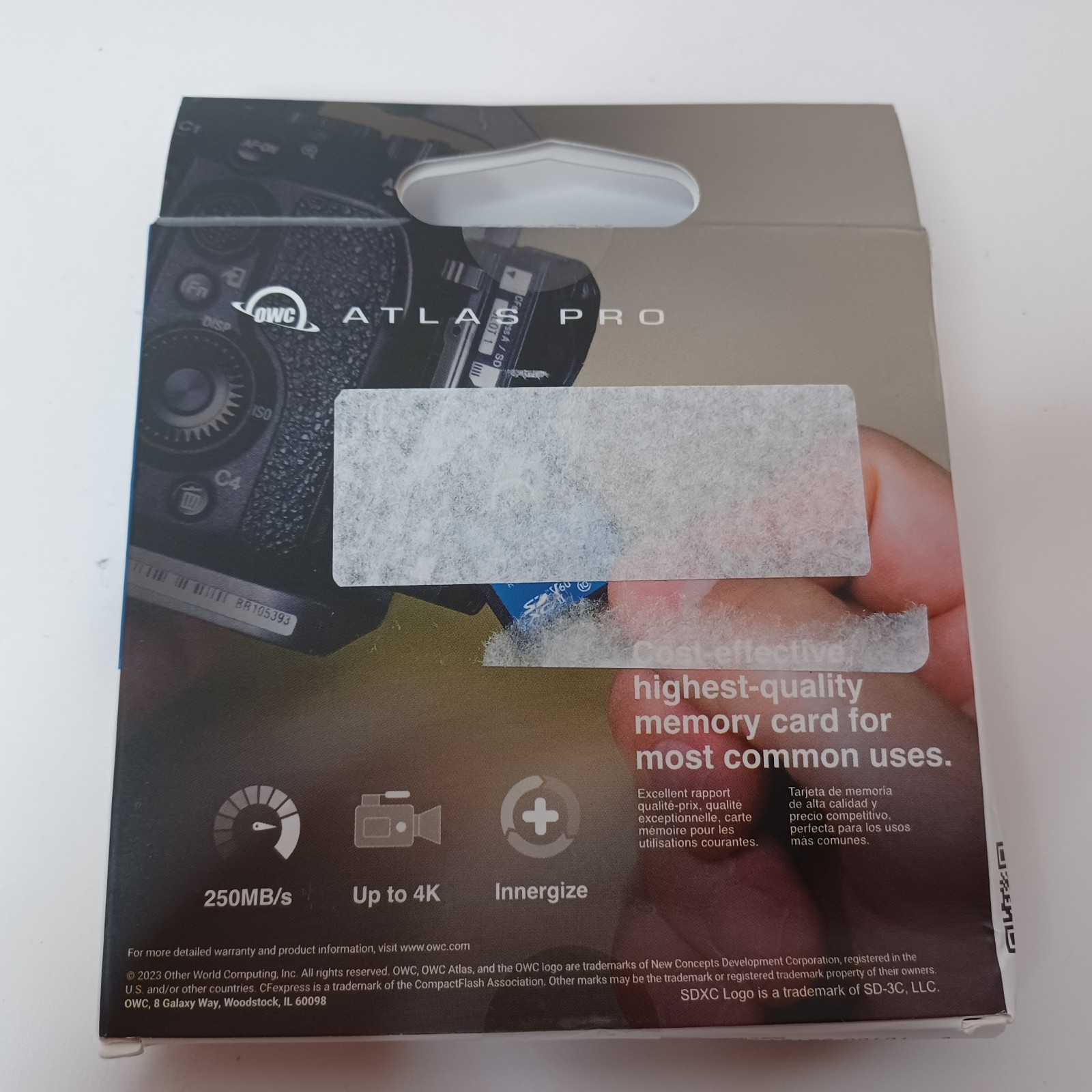 OWC Atlas Pro 256GB SDXC UHS-II V60 Media Card *up to 130MB/s write and 250MB/s*