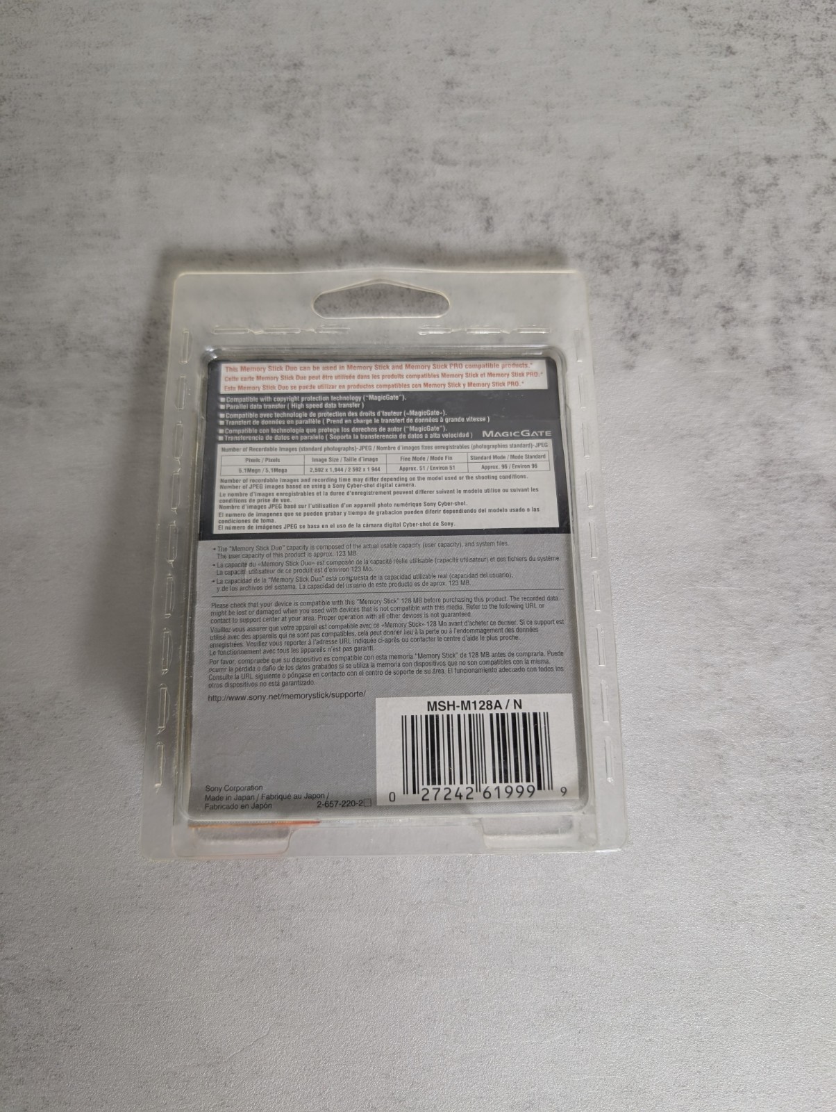 Sony 128 MB Memory Stick Duo (MSH-M128A) Works With PSP Brand New