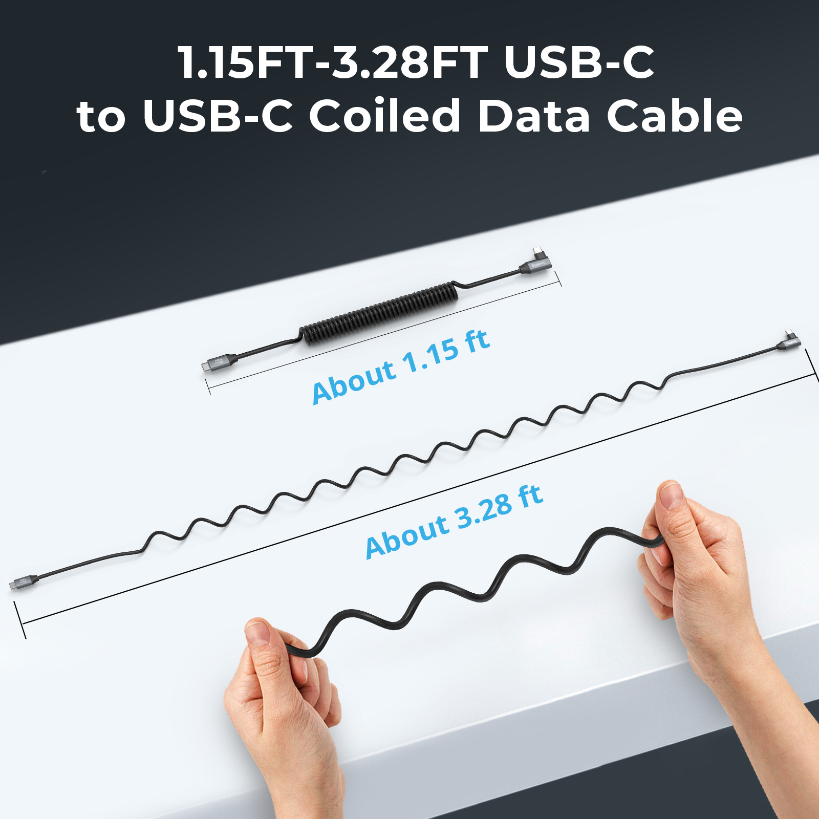 SmallRig USB C Coiled Cable, USB C 20Gbps Transfer, PD 100W Charging, for iPhone