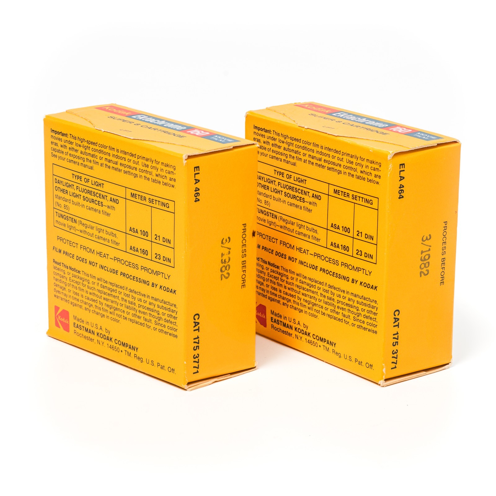 Pair of Sealed Kodak Ektachrome 160 Super 8 Movie Film Type A Carts – Exp 1982