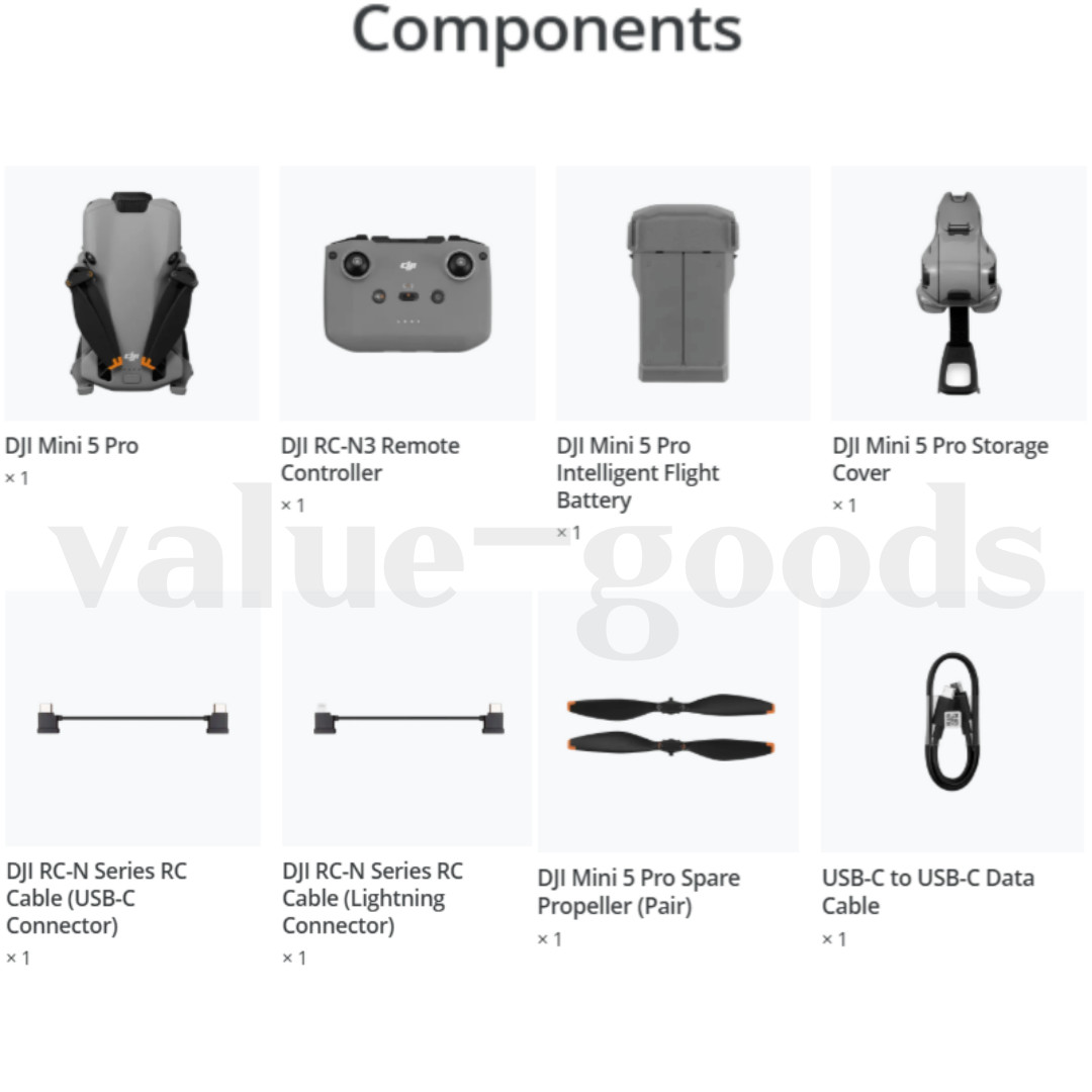 [NEW] DJI Mini 5 Pro (DJI RC-N3 Remote Controller) Camera Drone (1 Battery)