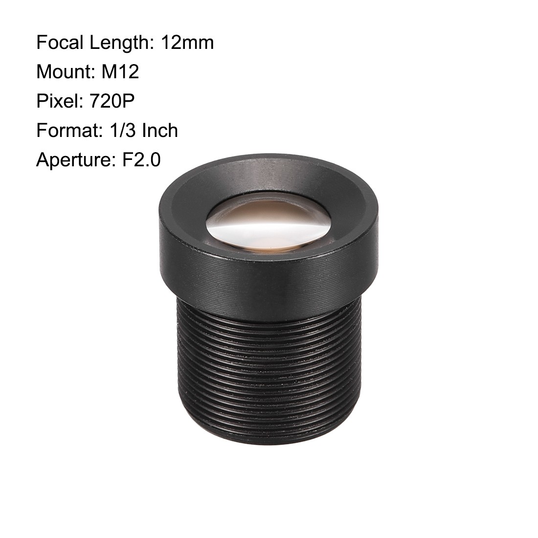 3 Pcs Camera Lens 12mm Focal Length 720P F2.0 1/3 Inch Wide Angle for CCD Camera