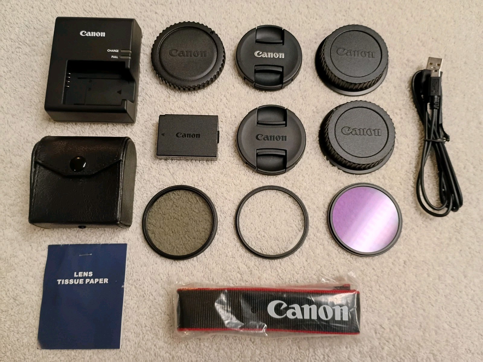 Canon EOS Rebel T7 DSLR Camera w/18-55mm+75-300mm Lenses+Canon Bag+Filters-MINT!